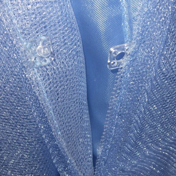 CAMILLE LA VIE BLUE ORGANZA HOMECOMING PARTY DRESS W/ CRYSTAL EMBELLISHED WAIST - Picture 6 of 7